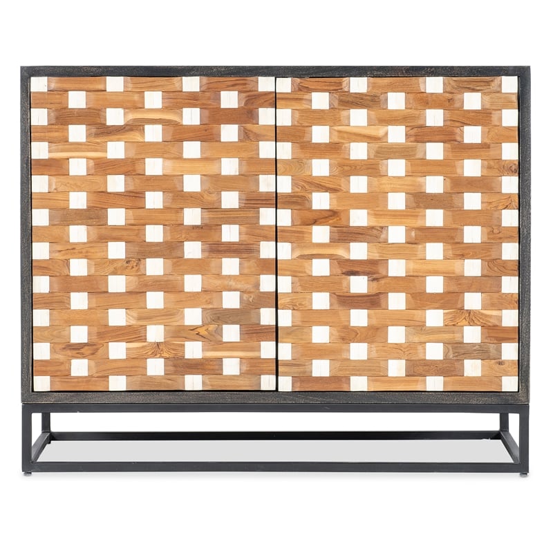 Bowery Hill Weaver 2-Door Accent Chest in Black Mango Wood