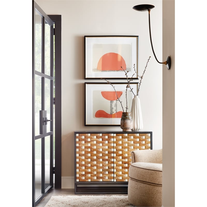 Bowery Hill Weaver 2-Door Accent Chest in Black Mango Wood