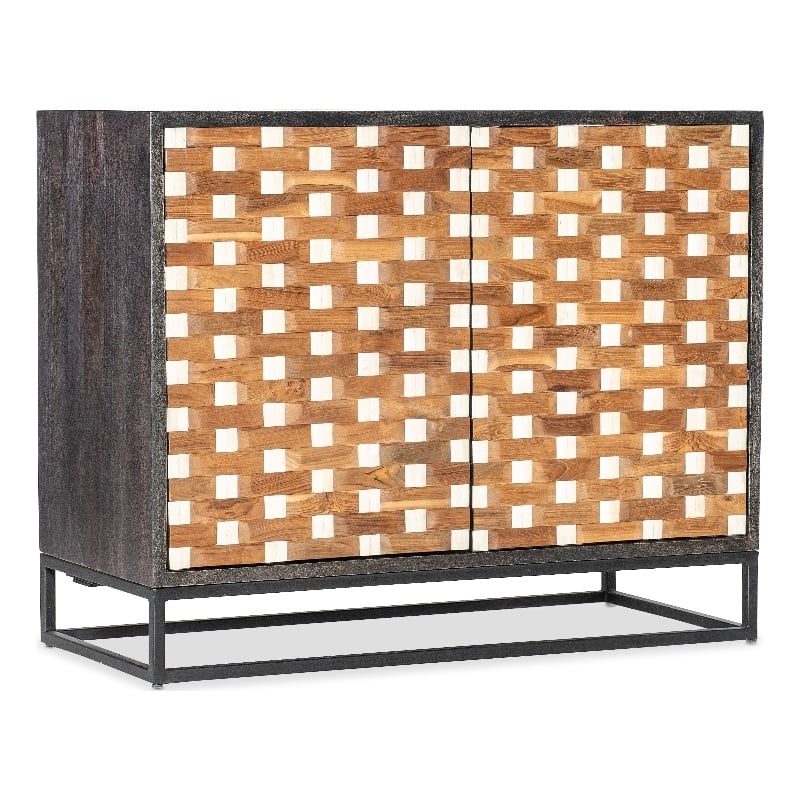 Bowery Hill Weaver 2-Door Accent Chest in Black Mango Wood