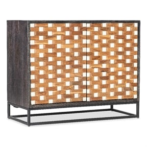 Bowery Hill Weaver 2-Door Accent Chest in Black Mango Wood