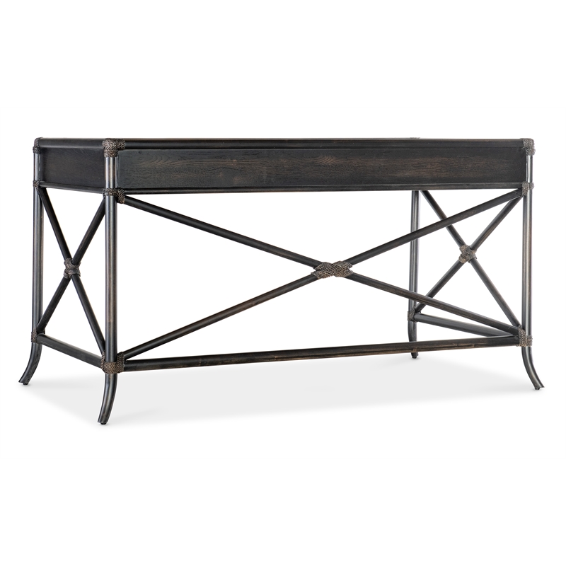 Bowery Hill Writing Desk with Oak & Maple Veneers and Black Sand Finish
