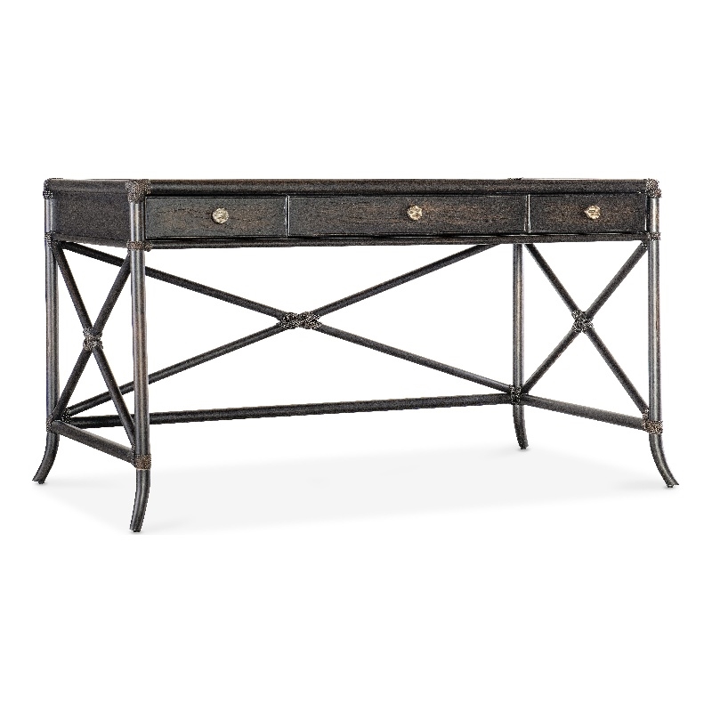 Bowery Hill Writing Desk with Oak & Maple Veneers and Black Sand Finish