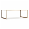 Bowery Hill Koi Rectangle Cocktail Table with Painted Glass Top and Gold Finish