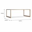 Bowery Hill Koi Rectangle Cocktail Table with Painted Glass Top and Gold Finish