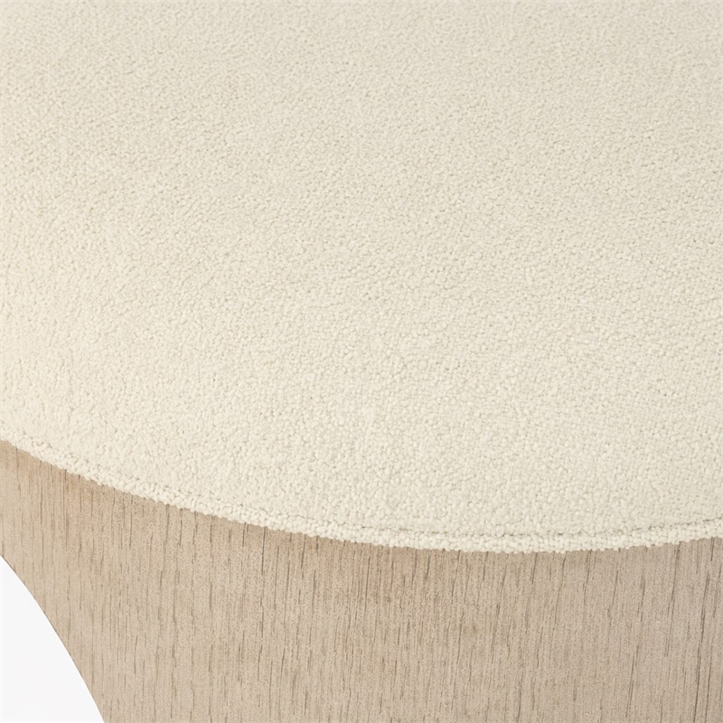Bowery Hill Westwood Bench with Ivory Fabric Seat and Hourglass Base