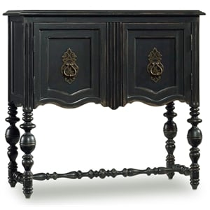 Bowery Hill Accent Chest with Black Finish and Decorative Ring Pulls