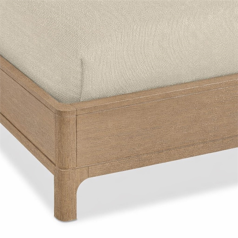 Bowery Hill California King Bed with Leather Upholstery and Oak Veneers