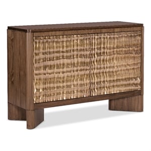 Bowery Hill Two Door Chest with Walnut Veneers and Sculptural Bronze