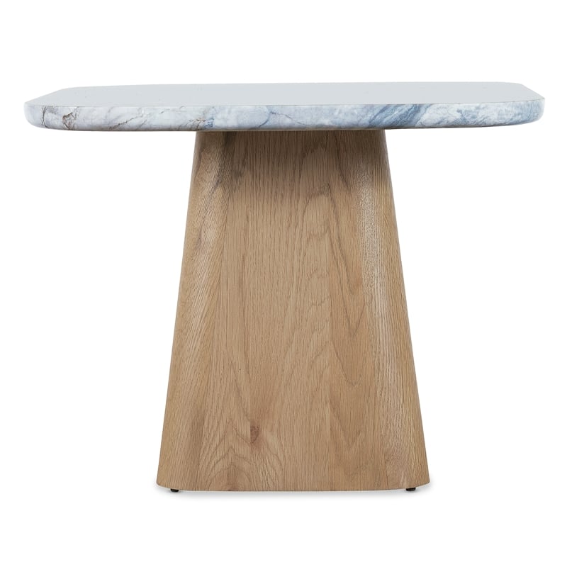 Bowery Hill Low Nesting Table with Quartz Stone Top and Oak Base