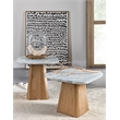 Bowery Hill Low Nesting Table with Quartz Stone Top and Oak Base