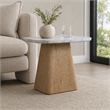 Bowery Hill Low Nesting Table with Quartz Stone Top and Oak Base