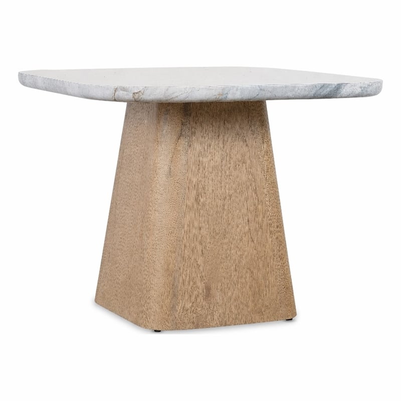 Bowery Hill Low Nesting Table with Quartz Stone Top and Oak Base