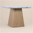 Bowery Hill Low Nesting Table with Quartz Stone Top and Oak Base