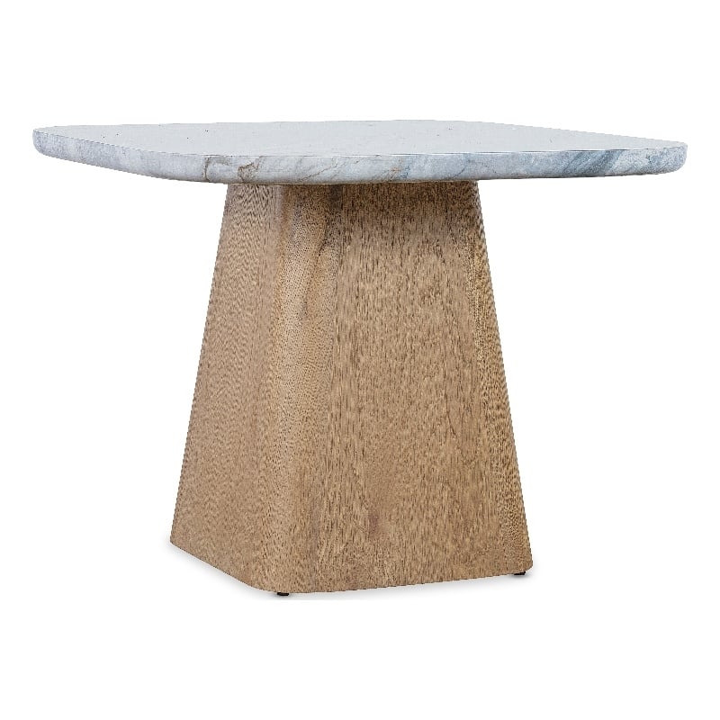 Bowery Hill Low Nesting Table with Quartz Stone Top and Oak Base