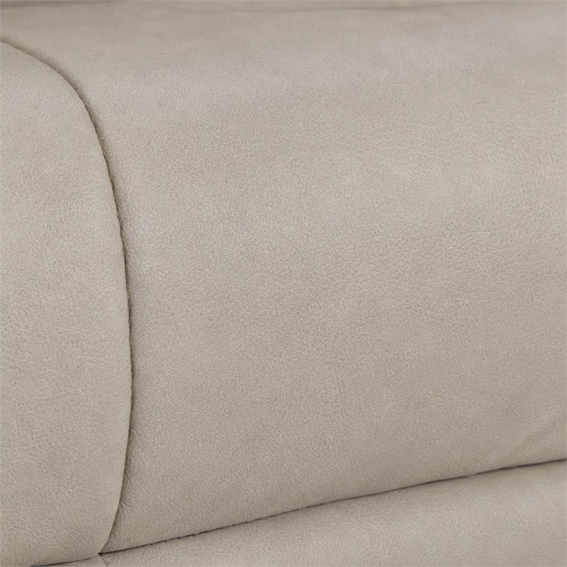 Bowery Hill Zero Gravity Recline Loveseat in Semi-Aniline Grey Leather