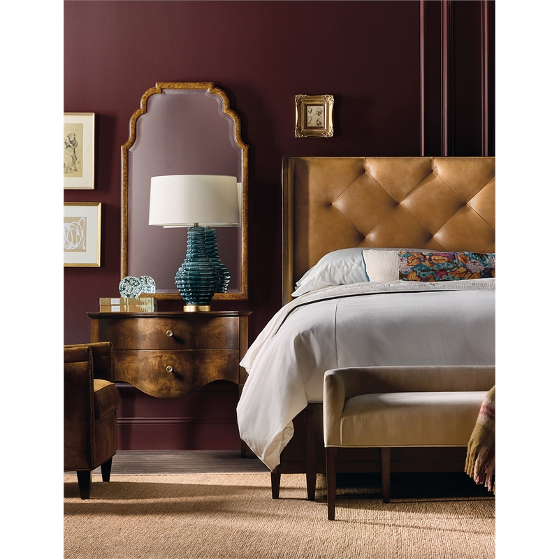 Bowery Hill California King Leather Bed in Light Brown