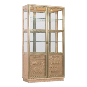 Bowery Hill Display Cabinet in Natural Wood Finish