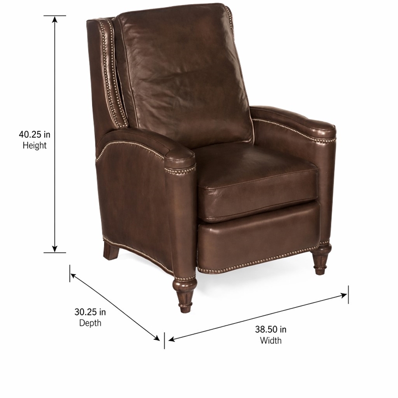Bowery Hill Rylea Manual Push Back Recliner with Nailhead Trim