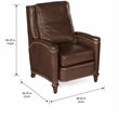 Bowery Hill Rylea Manual Push Back Recliner with Nailhead Trim
