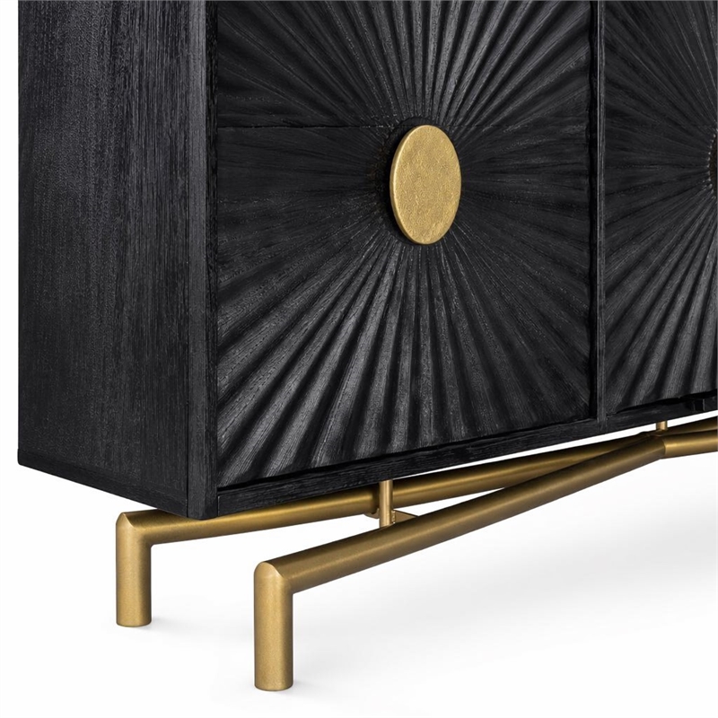 Bowery Hill 69 in Entertainment Console in Rustic Black Finish