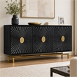 Bowery Hill 69 in Entertainment Console in Rustic Black Finish