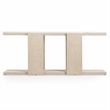 Bowery Hill Console Table Stone Top Natural Wood Base Rectangular Shape