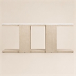 Bowery Hill Console Table Stone Top Natural Wood Base Rectangular Shape