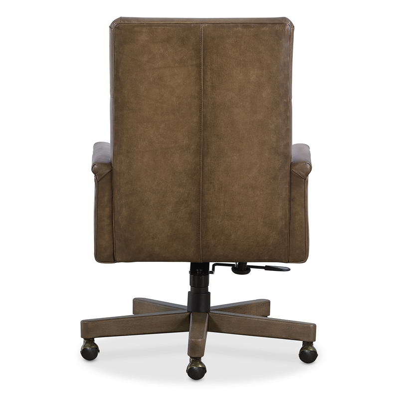 Bowery Hill Starling Executive Swivel Tilt Chair in Brown Leather