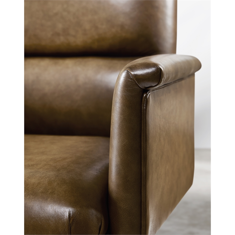 Bowery Hill Starling Executive Swivel Tilt Chair in Brown Leather