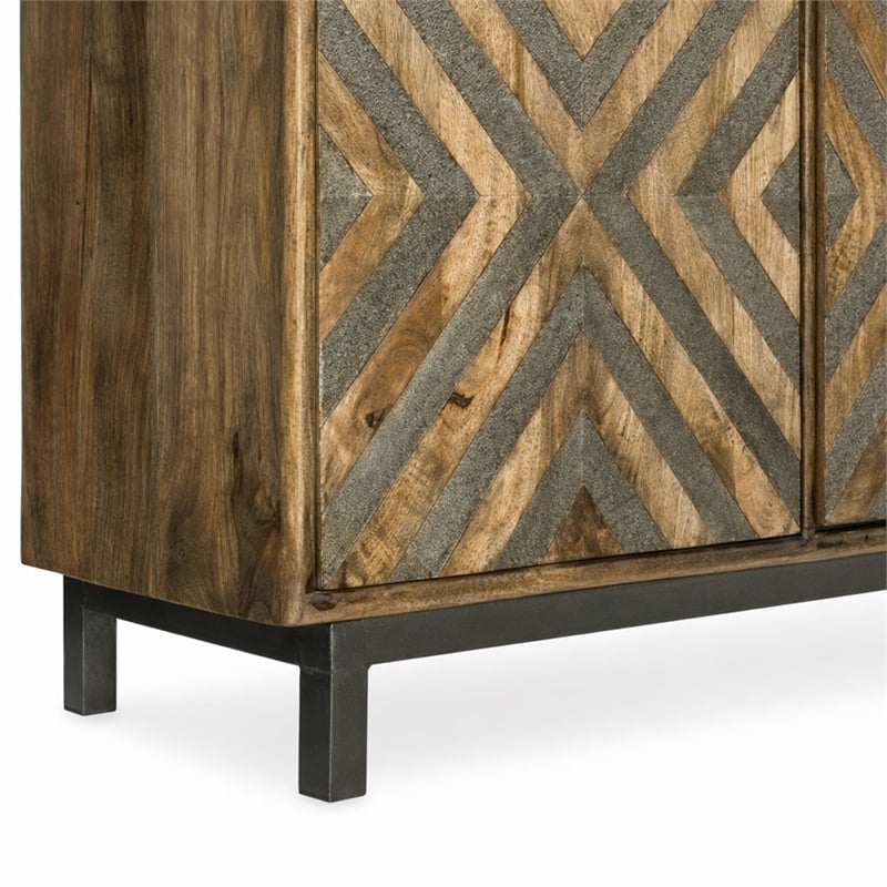Bowery Hill Serramonte 69 in Mango Wood Console for Accent or Entertainment