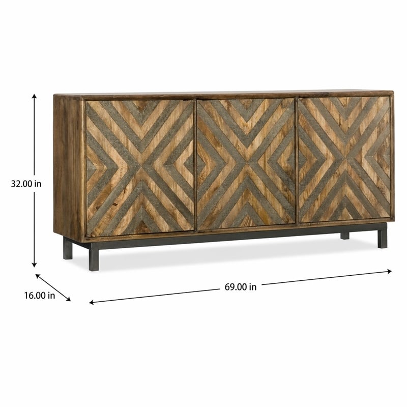 Bowery Hill Serramonte 69 in Mango Wood Console for Accent or Entertainment