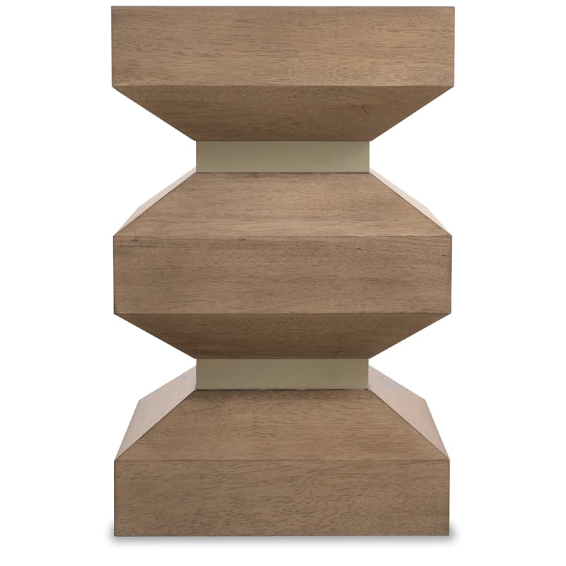 Bowery Hill Sonnet Square End Table with Oak Veneers in Medium Brown