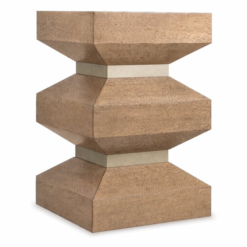 Bowery Hill Sonnet Square End Table with Oak Veneers in Medium Brown