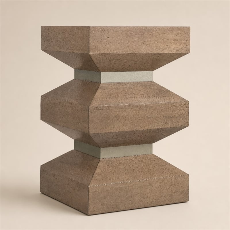 Bowery Hill Sonnet Square End Table with Oak Veneers in Medium Brown