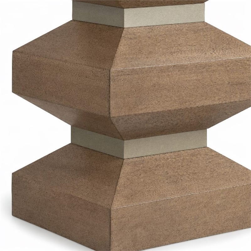 Bowery Hill Sonnet Square End Table with Oak Veneers in Medium Brown