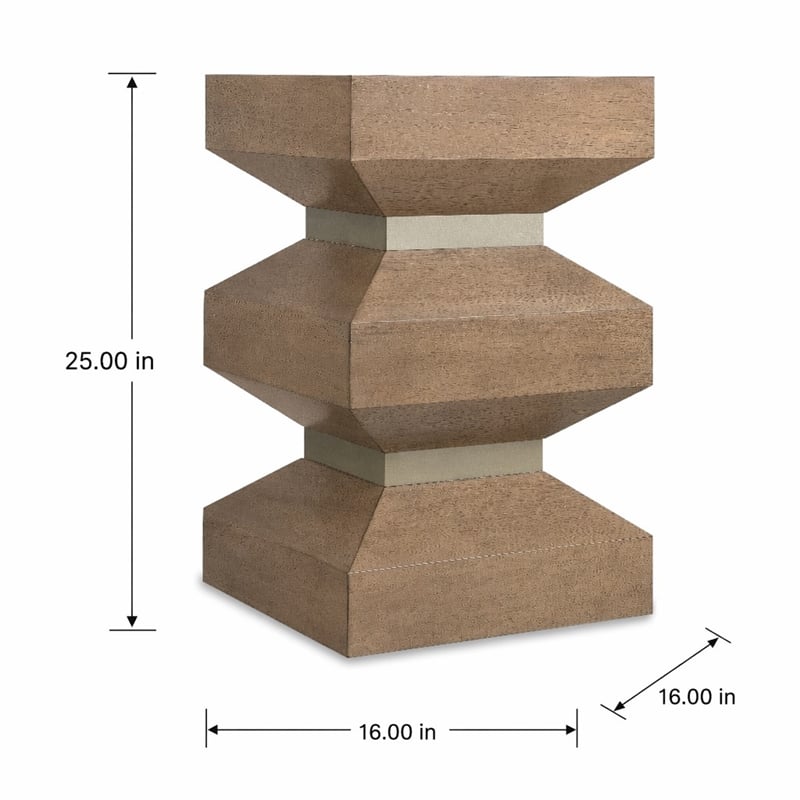 Bowery Hill Sonnet Square End Table with Oak Veneers in Medium Brown