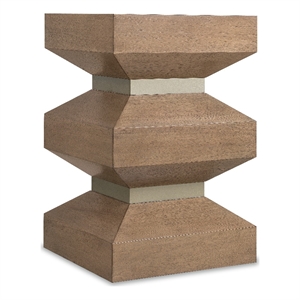 Bowery Hill Sonnet Square End Table with Oak Veneers in Medium Brown