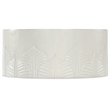 Bowery Hill Round Cocktail Table in White Wood with Embossed Finish