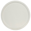 Bowery Hill Round Cocktail Table in White Wood with Embossed Finish