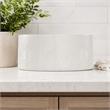 Bowery Hill Round Cocktail Table in White Wood with Embossed Finish