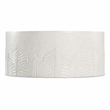 Bowery Hill Round Cocktail Table in White Wood with Embossed Finish