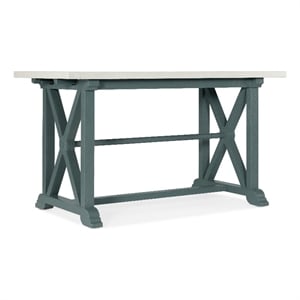 Bowery Hill Piers Counter Table with 2 Leaves in Blue Wood