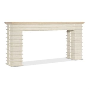 Bowery Hill Melrose Console Table in Cream Wood and Resin Finish