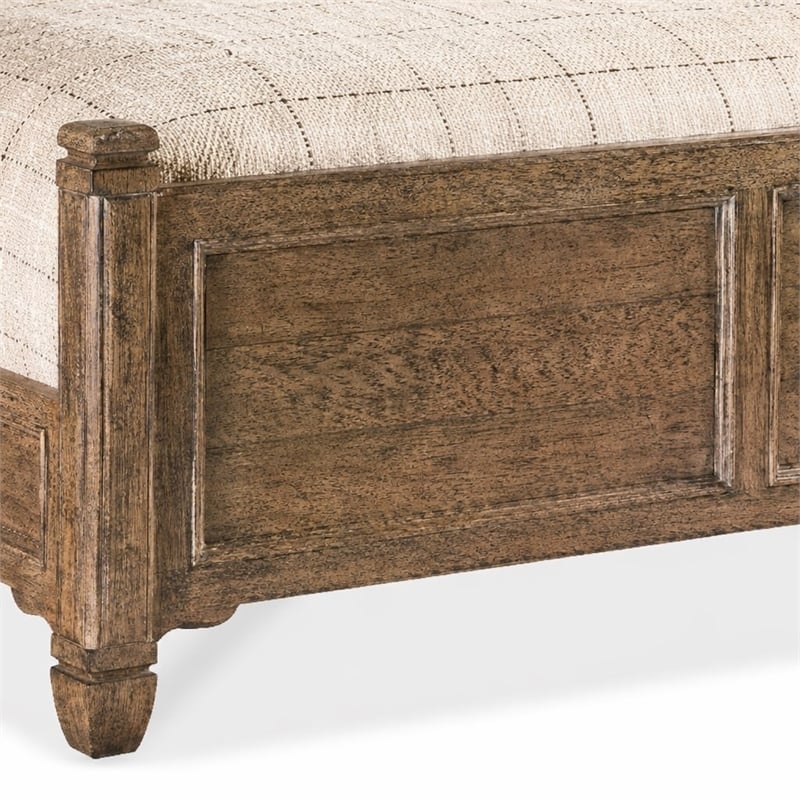 Bowery Hill Americana Queen Panel Bed in Distressed Brown Wood Finish