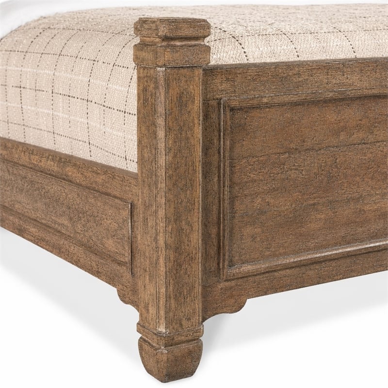 Bowery Hill Americana Queen Panel Bed in Distressed Brown Wood Finish