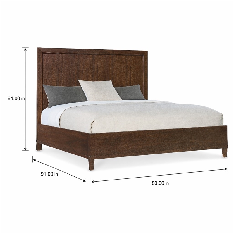 Bowery Hill Archives California King Panel Bed in Dark Natural Wood