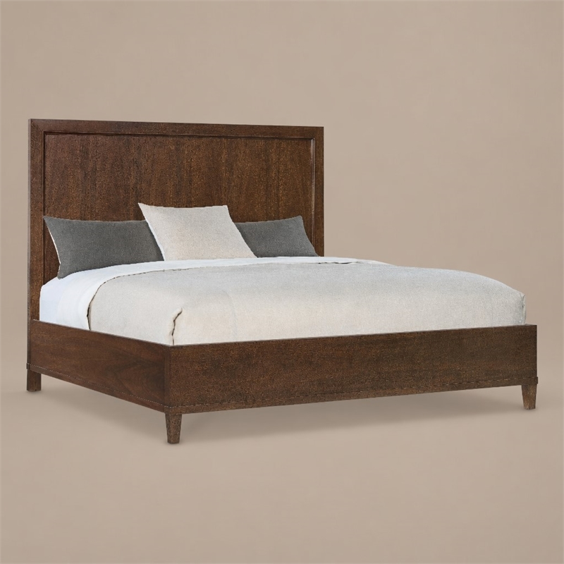 Bowery Hill Archives California King Panel Bed in Dark Natural Wood
