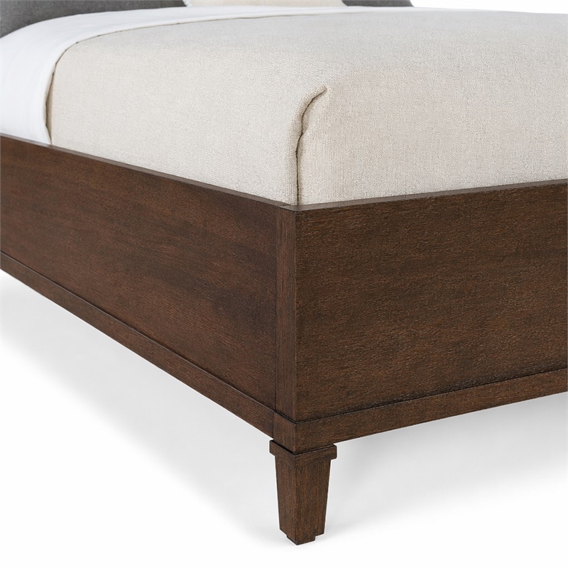 Bowery Hill Archives California King Panel Bed in Dark Natural Wood