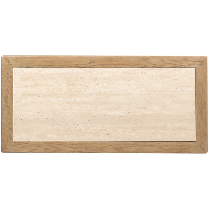 Bowery Hill Nightstand with Stone Top and Pullout Tray in Light Brown