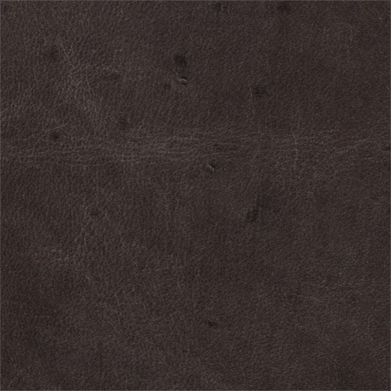 Bowery Hill Maya Brown Leather Wing Accent Chair with Nailhead Trim